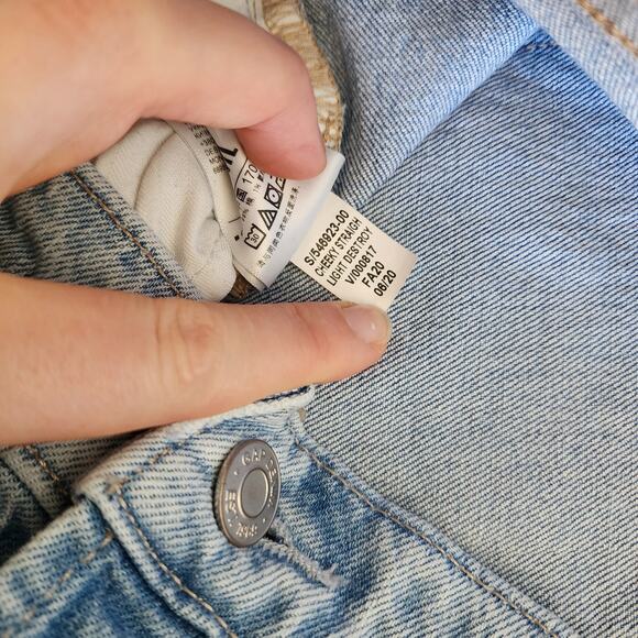 Gap Womens High Rise Cheeky Straight Jeans Plus Size 18 Light Wash Distressed - Picture 9 of 13